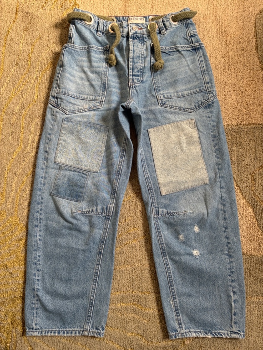 We The Free Light Blue Patchwork Relaxed Men’s Jeans